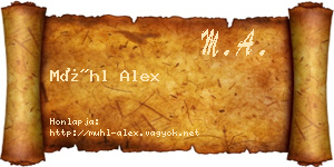 Mühl Alex névjegykártya